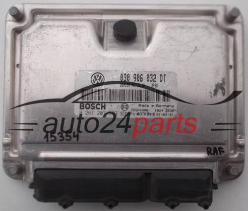 CALCULATEUR MOTEUR VW VOLKSWAGEN POLO LUPO CADDY 1.4 030906032DT, BOSCH 0 261 207 593, 0261207593, 26SA0000 1824 0420, BENZIN ME7.5.10 3936 