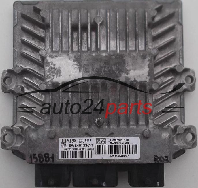 CENTRALINA DO MOTORE PEUGEOT 307 2.0 HDI SIEMENS 5WS40133C-T, 5WS40133CT, SID 801A SW9653059580 HW9647423380