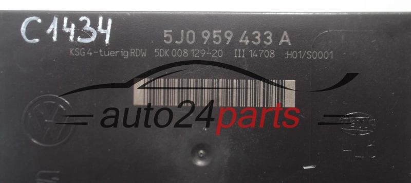 CENTRALKA MODUL STEROWNIK KOMFORTU BSI SKODA FABIA 5J0 959 433 A, 5J0959433A, 5DK 008 129-20, 5DK008129