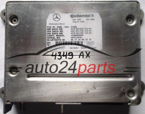 MODULE BLUETOOTH MERCEDES W203 W209 W211 W220 A2168206526, A2218703126, A2164420760, 2168206526, 2218703126, 2164420760, A 216 820 65 26, A 221 870 31 26, A 216 442 07 60, UH06MM03BB