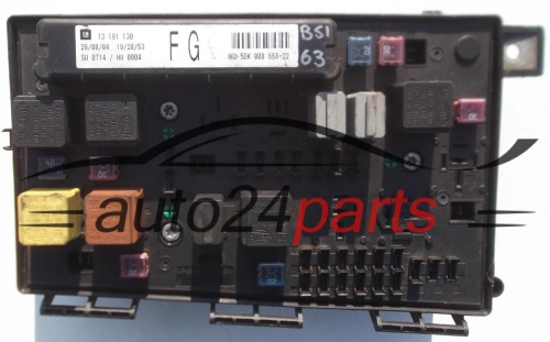 Central do sistema elétrico com caixa de relés e fusíveis, central de controle modul BSI OPEL ASTRA H ZAFIRA B GM 13 191 130 FG