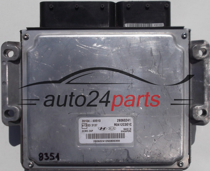 KOMPUTER STEROWNIK SILNIKA KIA CARNIVAL III 2.9 CRDI DELPHI R0412C001C, 28060241, 39104-4X910, 391044X910, DCM3.2AP