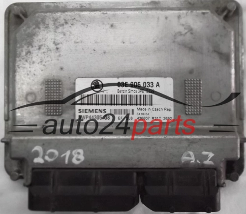 KOMPUTER STEROWNIK SILNIKA SKODA FABIA 1.2 AZQ 03E906033A, 03E 906 033 A, SIEMENS 5WP44305 08, BENZIN SIMOS 3PE 5329 