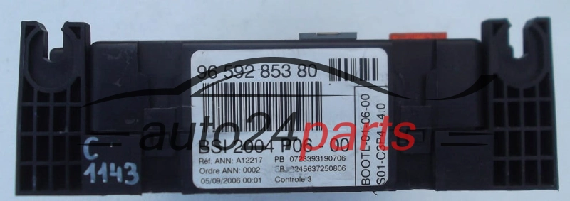 CONTROL MODULE  BSI CITROEN PEUGEOT 96 592 853 80