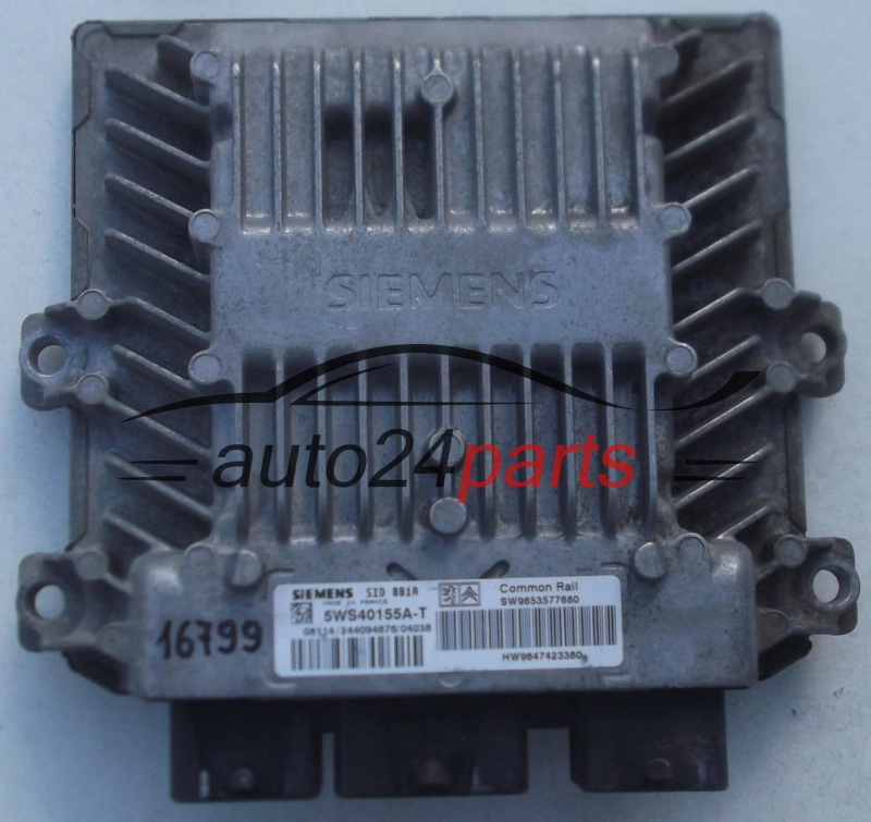 CALCULATEUR MOTEUR CITROEN BERLINGO PEUGEOT PARTNER 2.0 HDI SIEMENS 5WS40155A-T, 5WS40155AT, SW9653577680 HW9647423380