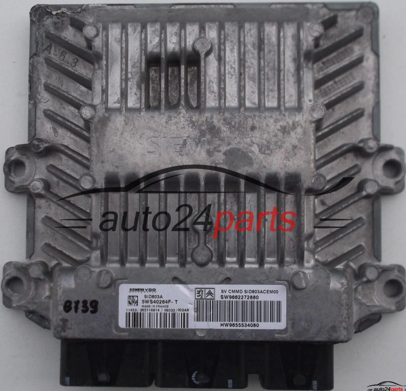 MOTORSTEUERGERÄT ECU STEUERGERAT PEUGEOT 407 2.0 HDI, SIEMENS 5WS40264F-T, 5WS40264FT, SID803A, SW9662272880, HW9655534080