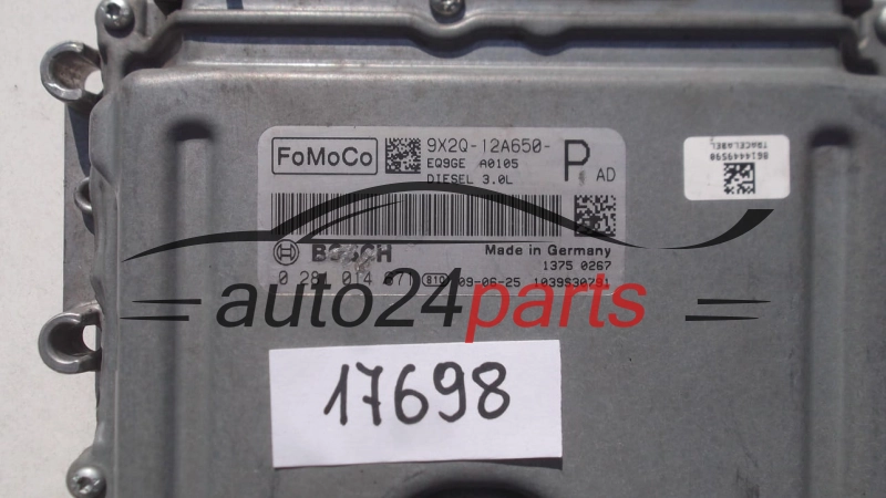 ECU ENGINE CONTROLLER JAGUAR XJ 351, LAND ROVER 3.0, BOSCH 0 281 014 671, BOSCH 0281014671, 9X2Q-12A650-P, 9X2Q12A650P