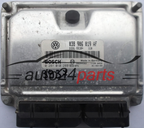 CENTRALINA MOTORE SKODA FABIA 1.9 TDI 038906019AF, BOSCH 0281010289, DIESEL EDC15P+ 1110 28SA4562