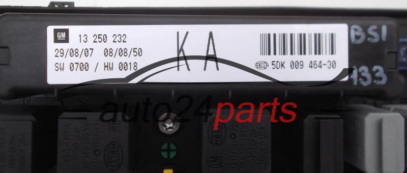 Scatola dei fusibili relè fusibile scatola BSI OPEL ASTRA H ZAFIRA B GM 13 250 232 KA, 13250232 KA, HELLA 5DK 009 464-30
