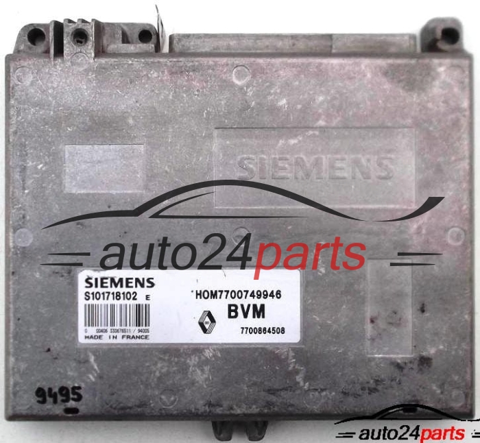 ECU CENTRALITA DE MOTOR RENAULT CLIO 1.4, SIEMENS S101718102 E, S101718102E, HOM7700749946, 7700864508 