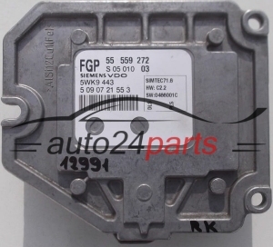 ECU CENTRALITA DE MOTOR OPEL ASTRA VECTRA SIGNUM ZAFIRA 1.8 Z18XE SIEMENS VDO 5WK9 443, 5WK9443, FGP 55 559 272, 55559272 