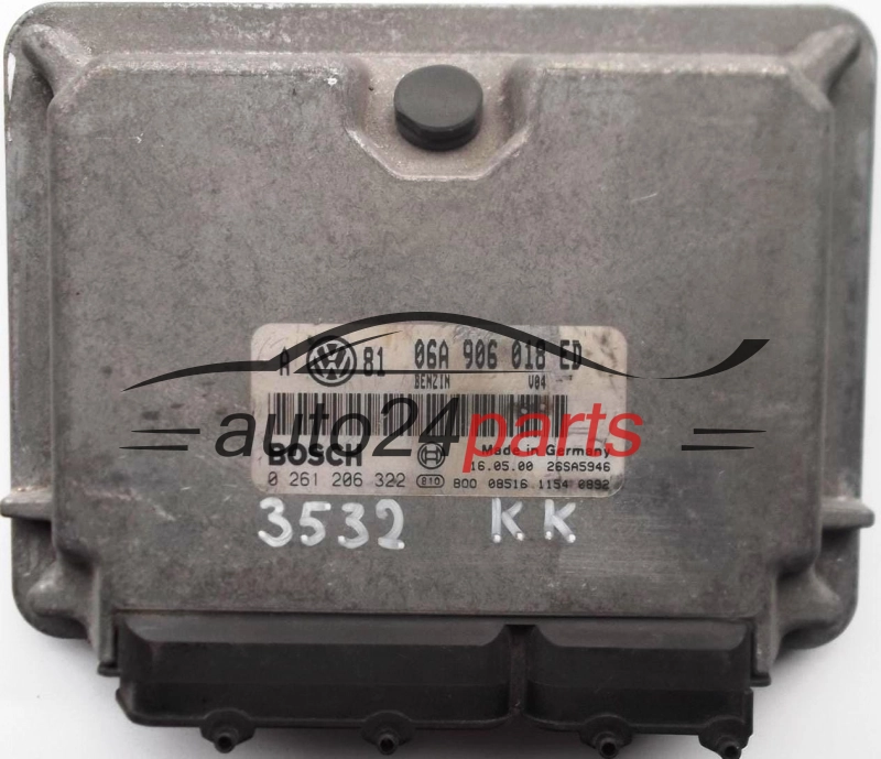 ECU ENGINE CONTROLLER VW VOLKSWAGEN GOLF BORA 2.0 06A906018ED, 06A 906 018 ED, BOSCH 0261206322, 0 261 206 322