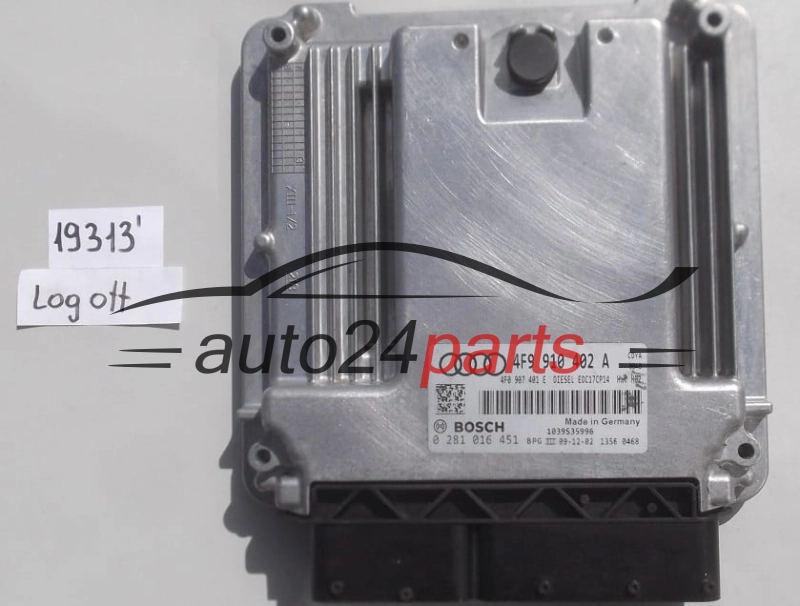KOMPUTER STEROWNIK SILNIKA AUDI A6 ALLROAD 3.0 TDI BOSCH 0 281 016 451, 0281016451, 4F9 910 402 A, 4F9910402A, 4F0 907 401 E, 4F0907401E, EDC17CP14