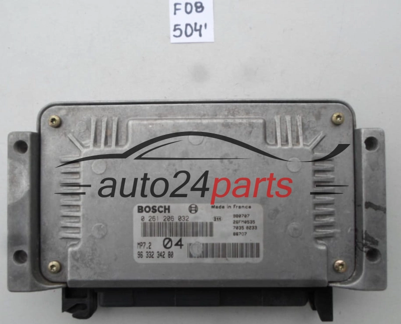 PEUGEOT 206 1.6 BOSCH 0261206032, 0 261 206 032, 9633234280, 96 332 342 80, MP7.2 04