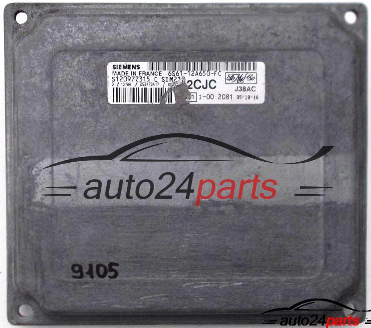 ECU ENGINE CONTROLLER FORD FIESTA SIEMENS S120977315 C, S120977315C, FoMoCo 6S61-12A650-FC, 6S6112A650FC, 2CJC