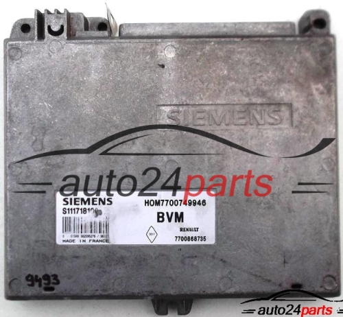 ECU CENTRALITA DE MOTOR RENAULT CLIO 1.4, SIEMENS S111718102 B, S111718102B, HOM7700749946, 7700749946 