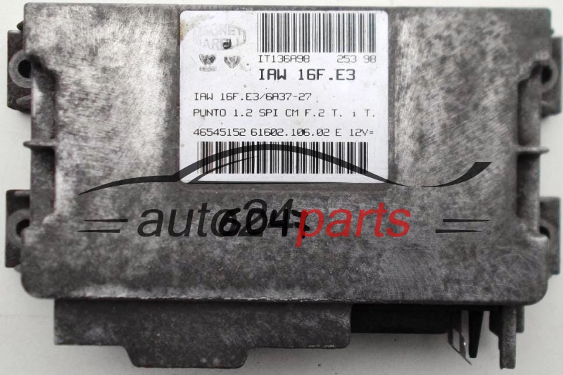 CENTRALINA DO MOTORE FIAT PUNTO 1.2 MAGNETI MARELLI IAW 16F.E3, IAW16FE3, 46545152, 61602.106.02, 6160210602