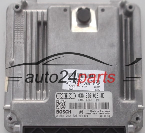 Μονάδα Ελέγχου Κινητήρα AUDI A4 BOSCH 0 281 012 726,  03G 906 016 JE
