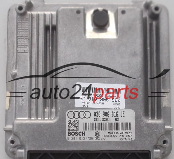 Μονάδα Ελέγχου Κινητήρα AUDI A4 BOSCH 0 281 012 726,  03G 906 016 JE