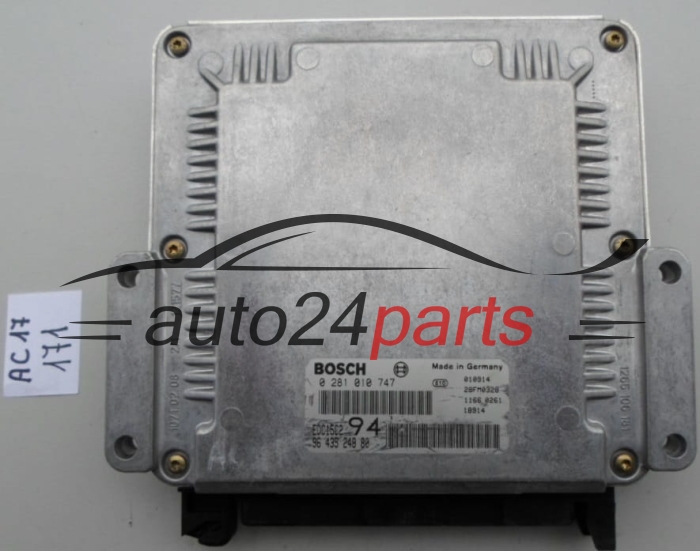 KOMPUTER STEROWNIK SILNIKA PEUGEOT 307 2.0 HDI BOSCH 0 281 010 747, 0281010747, 96 435 248 80, 9643524880 EDC15C2 94 