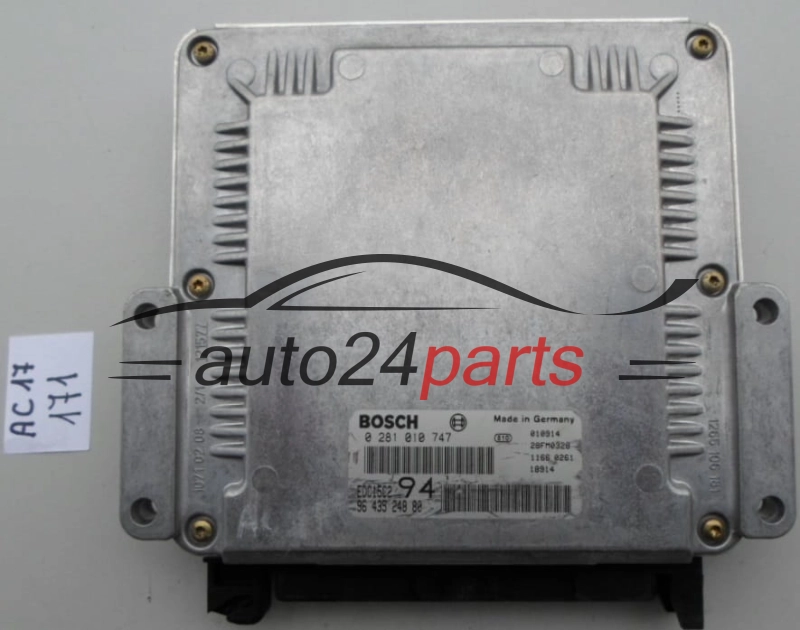 KOMPUTER STEROWNIK SILNIKA PEUGEOT 307 2.0 HDI BOSCH 0 281 010 747, 0281010747, 96 435 248 80, 9643524880 EDC15C2 94 