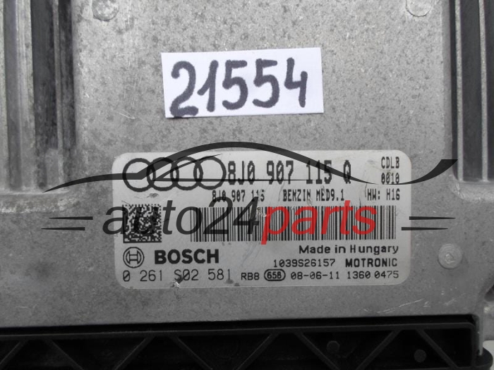 AUDI TTS 2.0 TFSI BOSCH 0 261 S02 581, 0261S02581, 8J0 907 115 Q, 8J0907115Q, MED9.1
