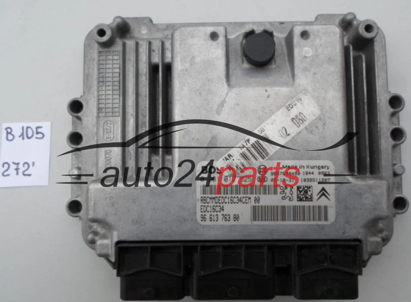 KOMPUTER STEROWNIK SILNIKA PEUGEOT 206 1.4 HDI BOSCH 0 281 012 525, 0281012525, 96 613 763 80, 9661376380, EDC16C34