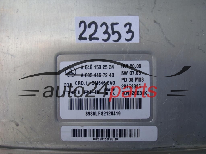 CENTRALITA DE MOTOR MERCEDES 2.2 CDI A 646 150 25 34, A6461502534, 28158986, R0412C031K, CRD.11