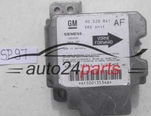 STEROWNIK MODUL PODUSZEK POWIETRZNYCH OPEL ASTRA G ZAFIRA A 90520841 AF, 90 520 841 AF, 9117205, 6237758, 62 37 758, SIEMENS 1923594 5WK4168