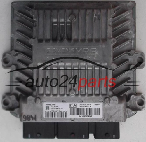 KOMPUTER STEROWNIK SILNIKA PEUGEOT 307 2.0 HDI SWS40423C-T, SW9663607080, HW9655534080 - 9841