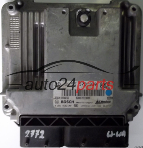 ECU CENTRALITA DE MOTOR OPEL CHEVROLET HOLDEN VAUXHALL INSIGNIA 2.0 CDTI 55573330, 55 573 330, BOSCH 0281015149, 0 281 015 149
