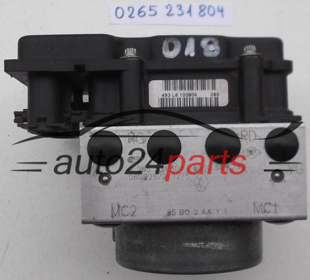 ABS CENTRALINA POMPA RENAULT CLIO BOSCH 0 265 231 804, 0265231804, 8200 559 749, 8200559749, 0 265 800 559, 0265800559