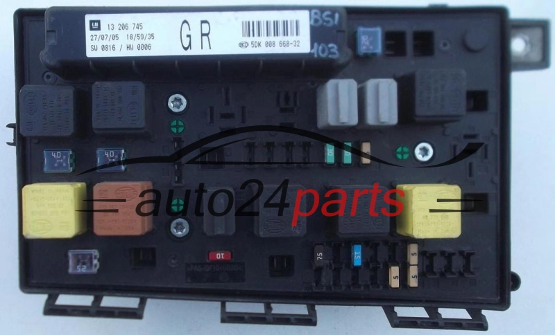CAJA ELECTRICA DE FUSIBLES Y RELES OPEL GM 13 206 745 GR HELLA 5DK 008 668-32