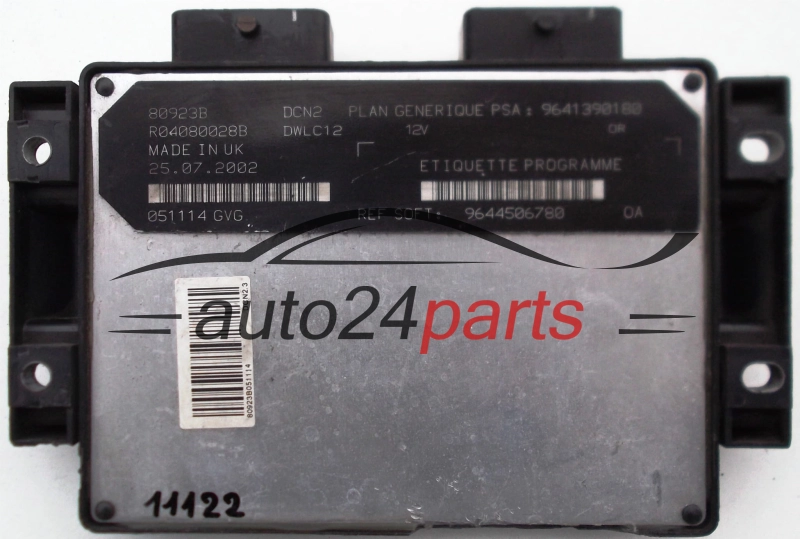 MOTORSTEUERGERÄT ECU STEUERGERAT CITROEN PEUGEOT LUCAS R04080028B, PSA 9641390180, SOFT 9644506780,DCN2, DWLC12