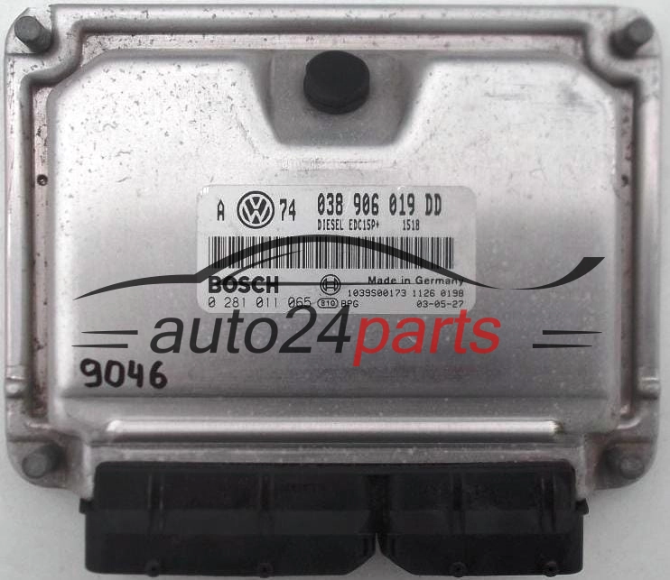 CENTRALINA DO MOTORE VW VOLKSWAGEN GOLF BORA 1.9 TDI ATD 038906019DD, 038 906 019 DD, BOSCH 0 281 011 065, 0281011065, DIESEL EDC15P+ 1518, 1039S00173