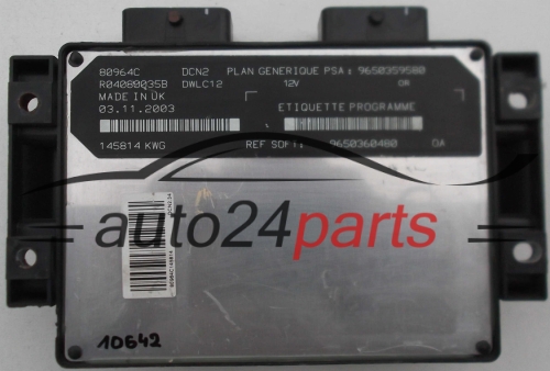 CENTRALINA MOTORE CITROEN BERLINGO PEUGEOT PARTNER 1.9 LUCAS R04080035B, PSA 9650359580, SOFT 9650360480, DCN2, DWLC12 