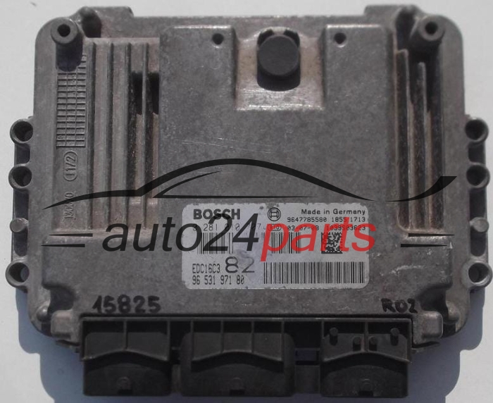 CENTRALINA MOTORE PEUGEOT 206 1.4 HDI BOSCH 0281010707, 0 281 010 707, 9653197180, 96 531 971 80, 9647785580, EDC16C3 82 SOFT 1039S03623