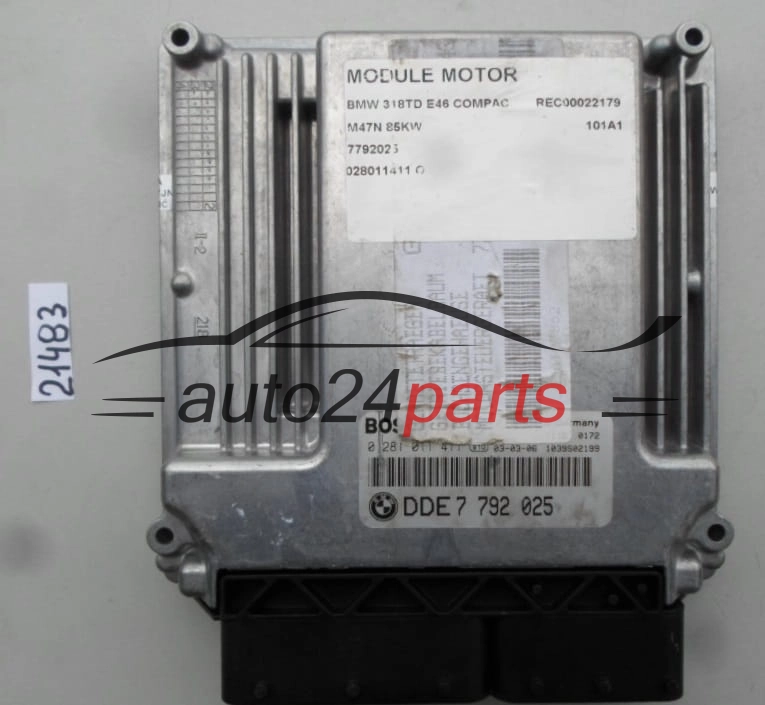 Μονάδα Ελέγχου Κινητήρα BMW X5 2.0 D BOSCH 0 281 011 411, 0281011411, DDE 7792 025, DDE7792025, 7792025