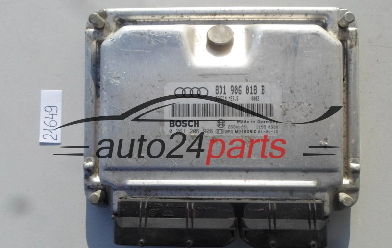 CALCULATEUR MOTEUR AUDI 1.8 BOSCH 0 261 206 906, 0261206906, 8D1 9060 18 B, 8D1906018B