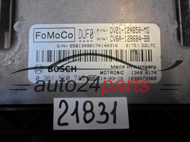 Μονάδα Ελέγχου Κινητήρα FORD BOSCH 0 261 S10 743, 0261S10743, DV21-12A650-MD, DV2112A650MD 