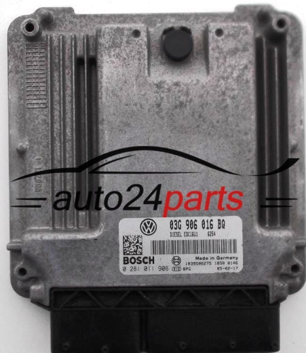 ECU ENGINE CONTROLLER VW VOLKSWAGEN TOURAN 2.0 TDI 03G906016BQ, BOSCH 0281011906