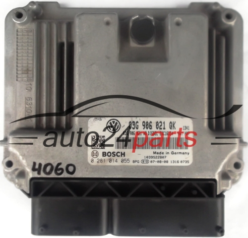 ECU ENGINE CONTROLLER VW VOLKSWAGEN GOLF 1.9 TDI 03G906021QK, 03G 906 021 QK, 03G906021AB, 03G 906 021 AB, BOSCH 0 281 014 055, 0281014055, DIESEL EDC16U34