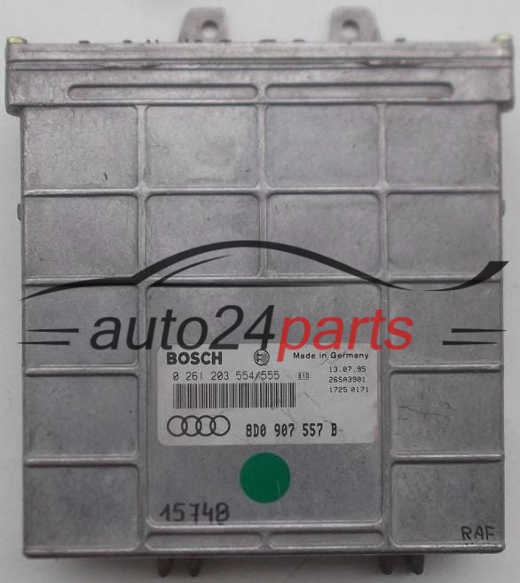 KOMPUTER STEROWNIK SILNIKA AUDI A4 1.6 8D0907557B, 8D0 907 557 B, BOSCH 0261203554/555, 0 261 203 554, 0 261 203 555