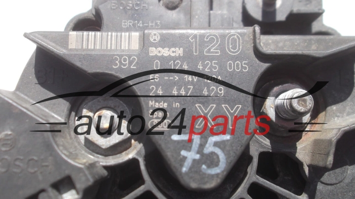 Alternador OPEL ASTRA VECTRA SIGNUM ZAFIRA 1.6 16V BOSCH  0124425005,  24447429 XY