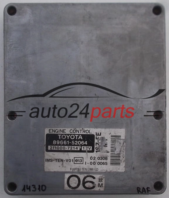 KOMPUTER STEROWNIK SILNIKA TOYOTA YARIS 1.0 1SZ-FE 8966152064