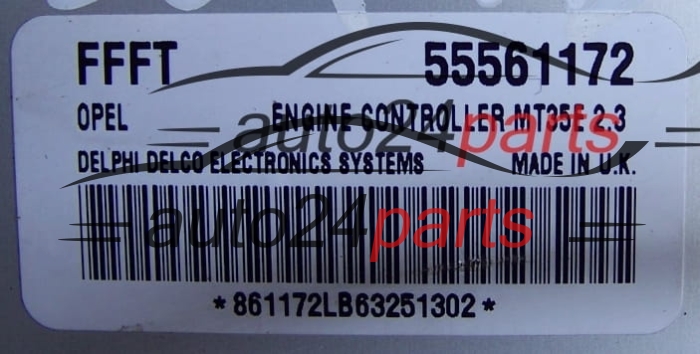 CALCULATEUR MOTEUR OPEL ASTRA ZAFIRA 1.6 Z16XEP DELPHI DELCO 55561172 FFFT, 55561172FFFT , MT35E 2.3