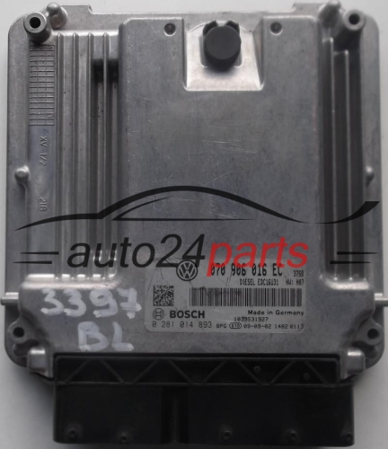 ΜΟΝΑΔΑ ΕΛΕΓΧΟΥ ΚΙΝΗΤΗΡΑ VW VOLKSWAGEN T5 2.5 TDI 070906016EC, 070 906 016 EC, BOSCH 0281014893, 0 281 014 893, DIESEL EDC16U31 3758 1039S31927