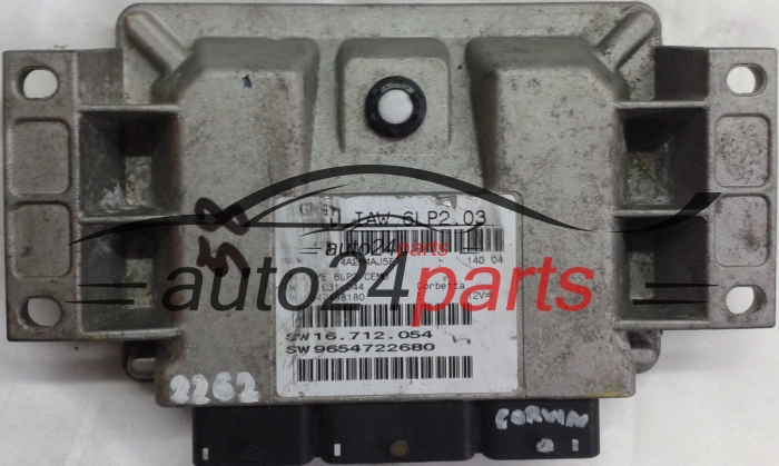 ECU CENTRALITA DE MOTOR PEUGEOT 206 1.4 MAGNETI MARELLI IAW 6LP2.03, IAW6LP203, HW 16.631.044, 16631044, 9647498180, SW 16.712.054, 16712054, 9654722680