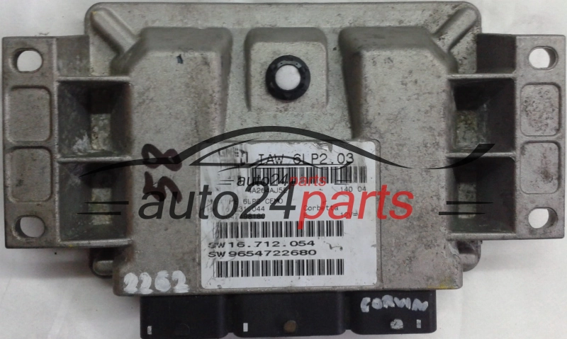ECU CENTRALITA DE MOTOR PEUGEOT 206 1.4 MAGNETI MARELLI IAW 6LP2.03, IAW6LP203, HW 16.631.044, 16631044, 9647498180, SW 16.712.054, 16712054, 9654722680