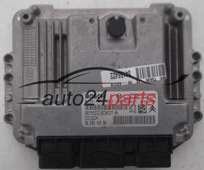 Μονάδα Ελέγχου Κινητήρα PEUGEOT 307 1.6 HDI BOSCH 0 281 011 863, 0281011863, 96 593 422 80, 9659342280, 9653958980, EDC16C34